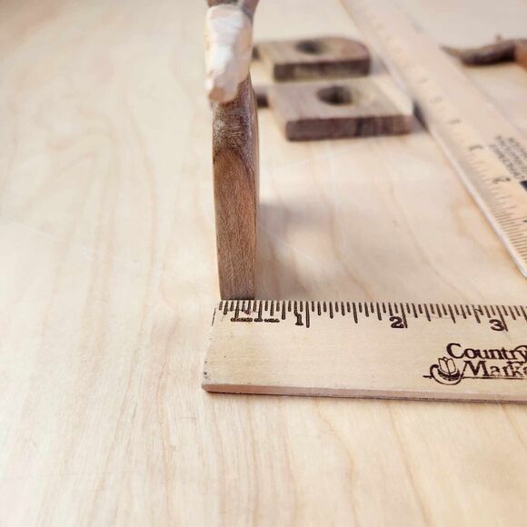 Hand Carved Wooden Safari African Wild Animal Napkin Rings Set of 6 Vintage - Picture 6 of 6